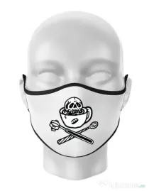 Masca personalizata reutilizabila Death before decaf Alb