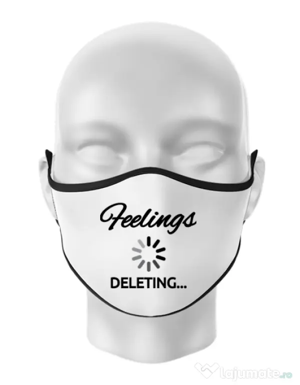 Masca personalizata reutilizabila Deleting feelings Alb