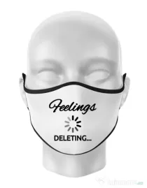 Masca personalizata reutilizabila Deleting feelings Alb