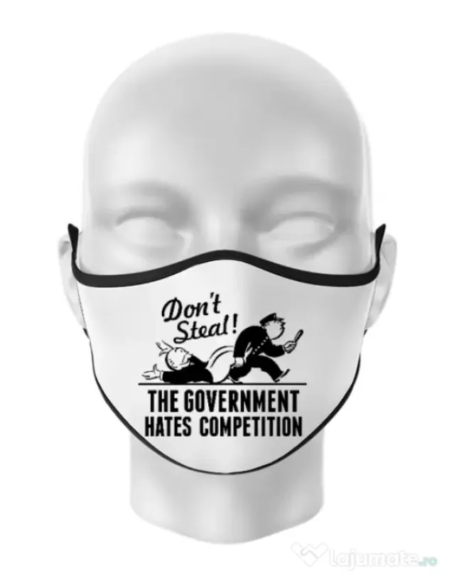 Masca personalizata reutilizabila Don't steal Alb
