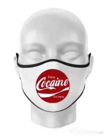 Masca personalizata reutilizabila Enjoy cocaine Alb