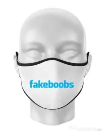 Masca personalizata reutilizabila Fakeboobs Alb