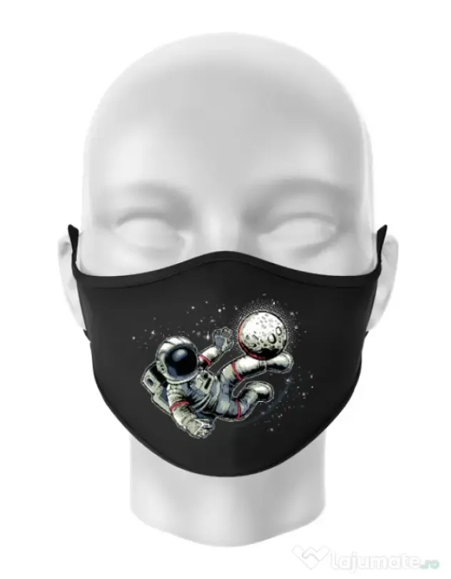 Masca personalizata reutilizabila Football kick Negru