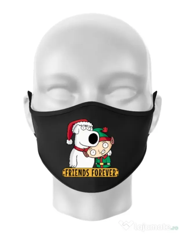 Masca personalizata reutilizabila Friends forever Negru