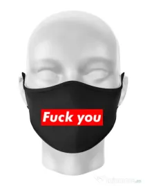 Masca personalizata reutilizabila Fuck you Negru