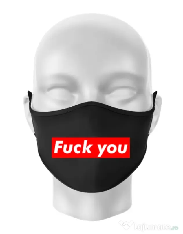 Masca personalizata reutilizabila Fuck you Negru
