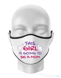 Masca personalizata reutilizabila Future Mom Alb