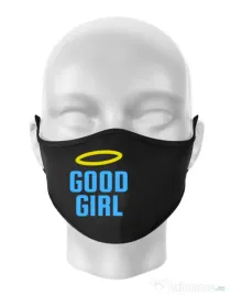 Masca personalizata reutilizabila Good girl Negru