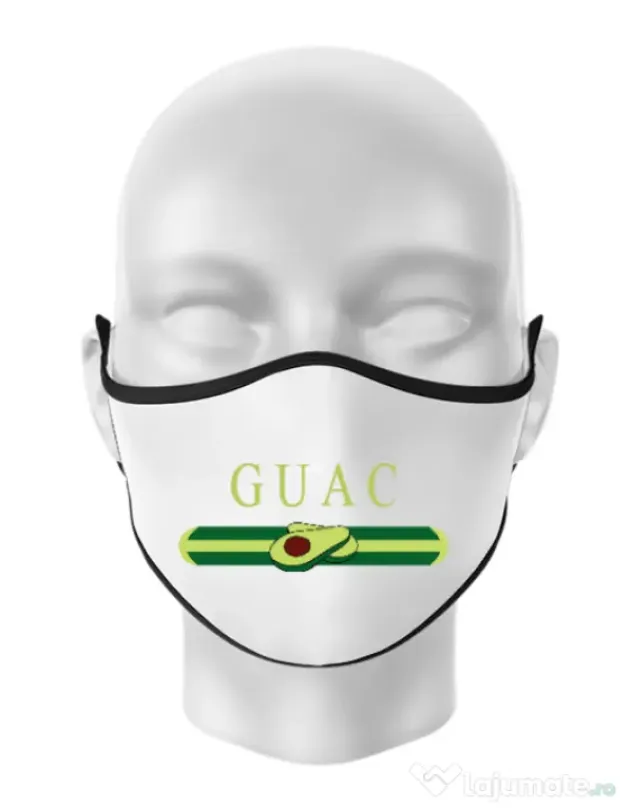 Masca personalizata reutilizabila Guac Alb