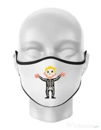 Masca personalizata reutilizabila Halloween Skull Alb