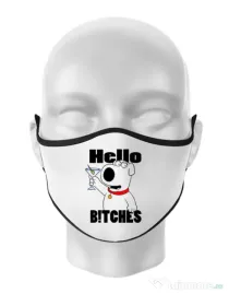 Masca personalizata reutilizabila Hello bitches Alb