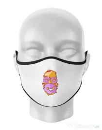 Masca personalizata reutilizabila Homer Donut Alb