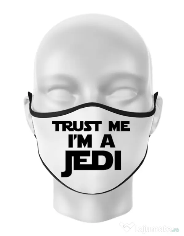 Masca personalizata reutilizabila I am a jedi Alb