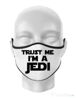 Masca personalizata reutilizabila I am a jedi Alb