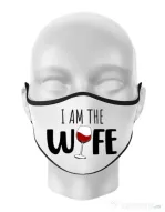 Masca personalizata reutilizabila I am the wife Alb