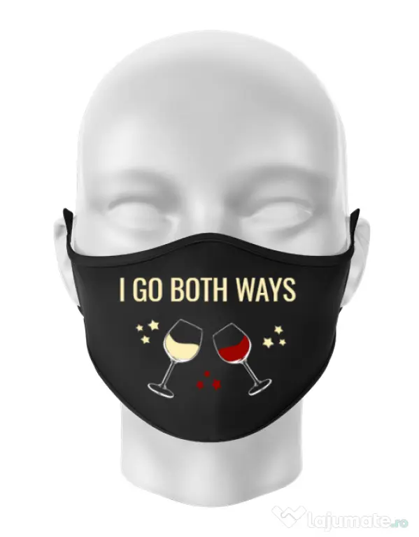 Masca personalizata reutilizabila I go both ways Negru
