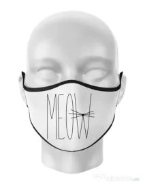 Masca personalizata reutilizabila I'm a cat Alb