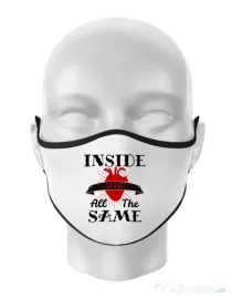 Masca personalizata reutilizabila Inside we’re all the same Alb