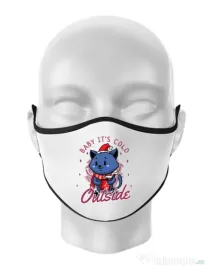 Masca personalizata reutilizabila Its cold outside Alb