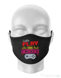 Masca personalizata reutilizabila Lets play this Negru
