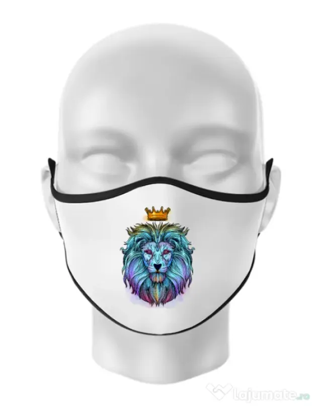Masca personalizata reutilizabila Lion king Alb
