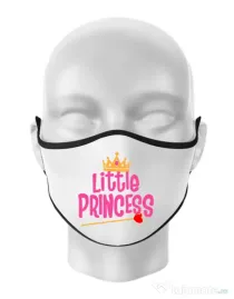 Masca personalizata reutilizabila Little Princess Alb