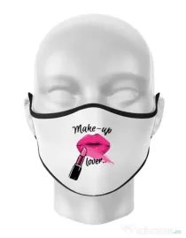 Masca personalizata reutilizabila Make up lover Alb