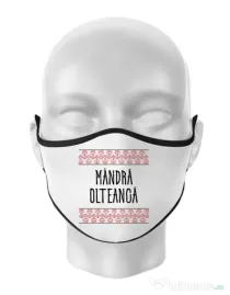 Masca personalizata reutilizabila Mandra olteanca Alb
