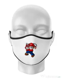 Masca personalizata reutilizabila Mario Massacre Alb