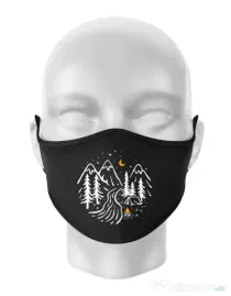 Masca personalizata reutilizabila Night camping Negru