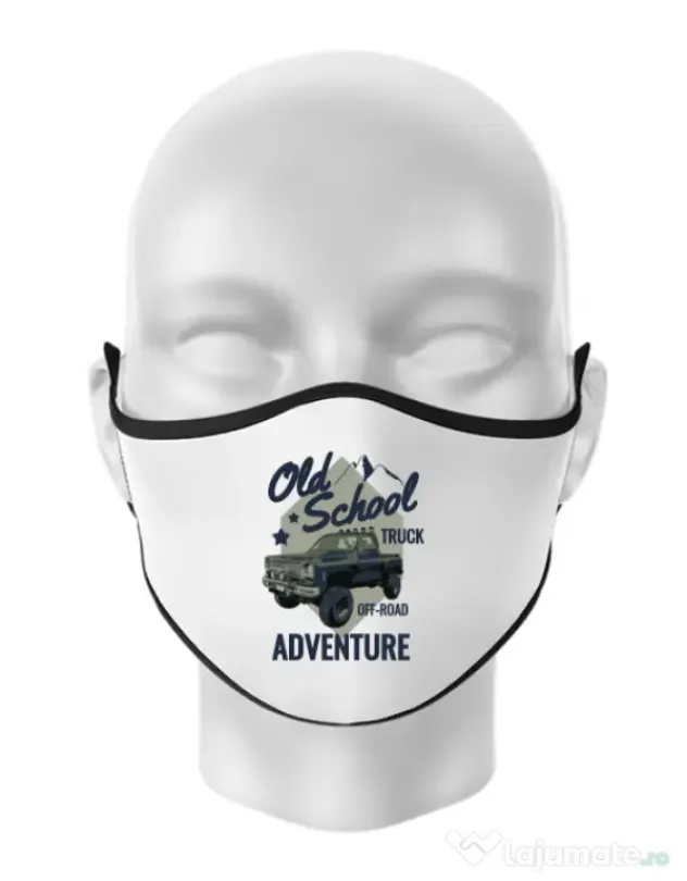 Masca personalizata reutilizabila Off-road truck Alb