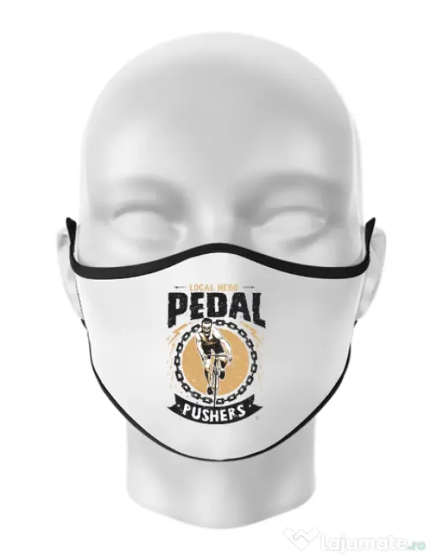 Masca personalizata reutilizabila Pedal pushers Alb