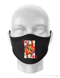 Masca personalizata reutilizabila Queen of hearts Negru