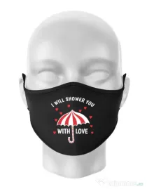 Masca personalizata reutilizabila Raining love Negru