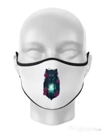 Masca personalizata reutilizabila Running with the wolves Alb