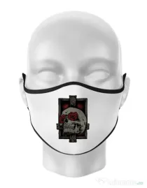 Masca personalizata reutilizabila Skullcross Alb