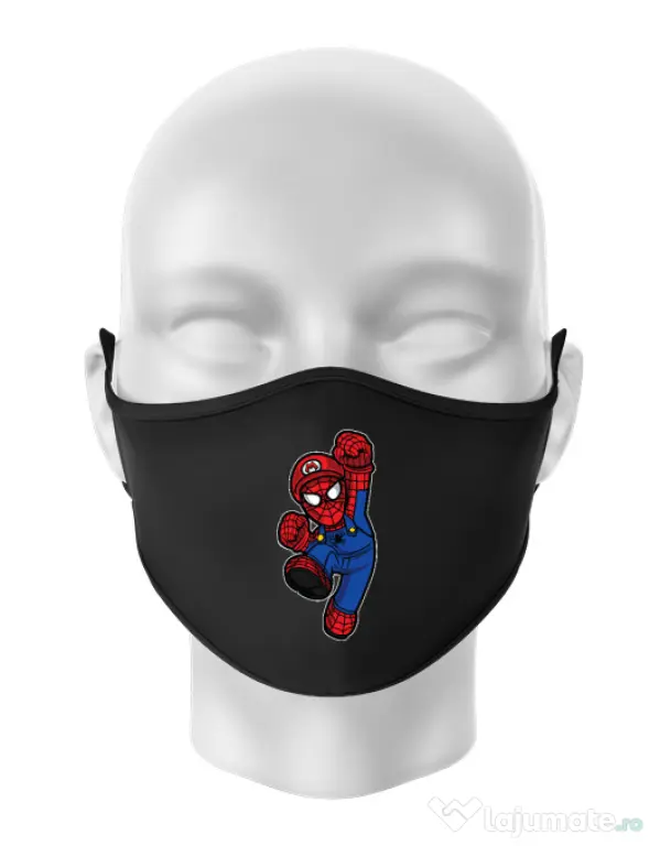 Masca personalizata reutilizabila Spider Plumber Negru