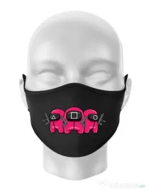 Masca personalizata reutilizabila Squid Squad Negru