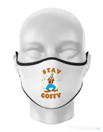 Masca personalizata reutilizabila Stay Goofy Alb