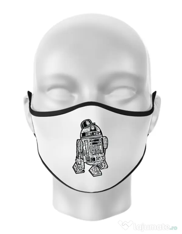 Masca personalizata reutilizabila Street R2D2 Alb