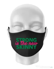 Masca personalizata reutilizabila Strong is the new skinny Negru