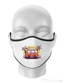 Masca personalizata reutilizabila Sunset Van Alb