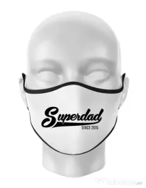 Masca personalizata reutilizabila Superdad Alb
