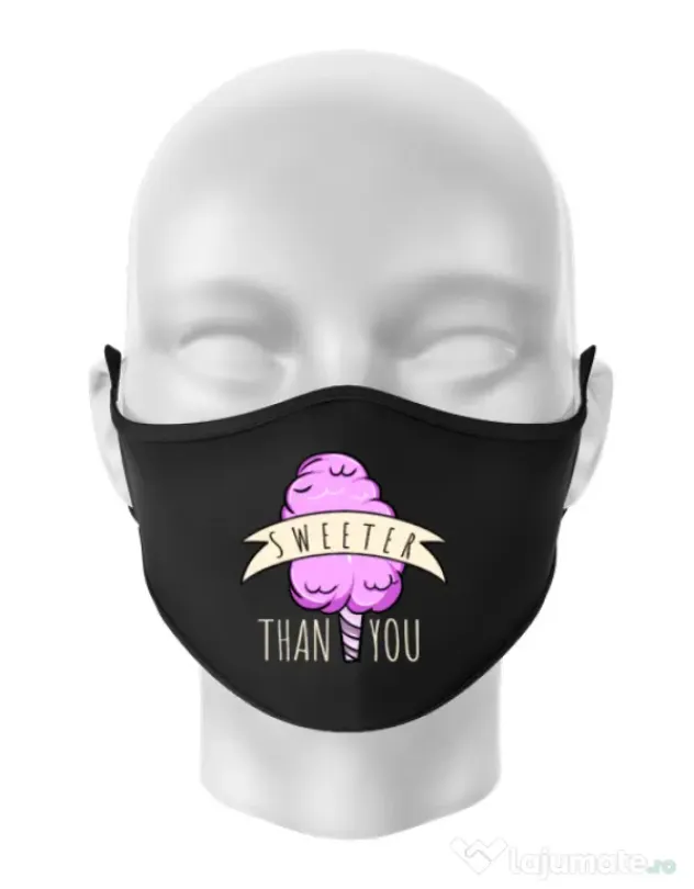 Masca personalizata reutilizabila Sweeter than you Negru