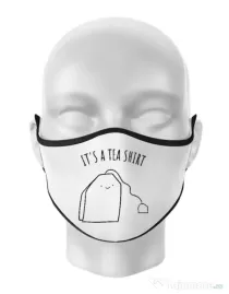 Masca personalizata reutilizabila Tea shirt Alb