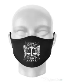 Masca personalizata reutilizabila The best women are born as Libra Negru