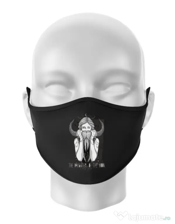 Masca personalizata reutilizabila The Daughters Of The Moon Negru