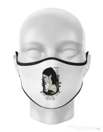 Masca personalizata reutilizabila The hunting Alb