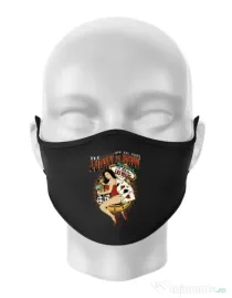Masca personalizata reutilizabila The lucky is now Negru