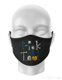 Masca personalizata reutilizabila Trick or Treat Negru